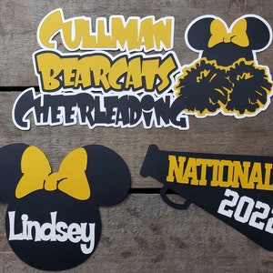 Custom Order Cheer at Disney Scrapbook Embellishments or Window Decorations