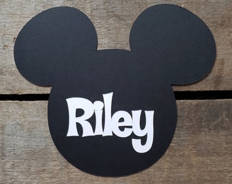 Custom Order Disney Vacation Window or Door Decoration Mickey Head with Name