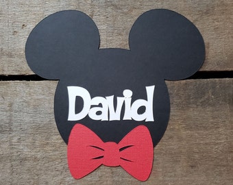 Custom Order Disney Vacation Window or Door Decoration Mickey Head with Name