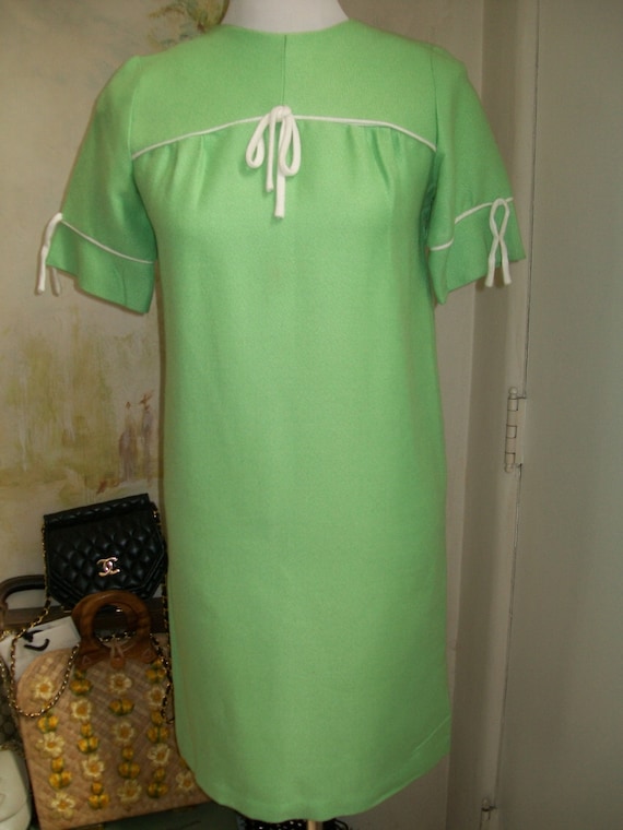 Vintage OOAK Women's Handmade Green Woven S/M Whi… - image 7