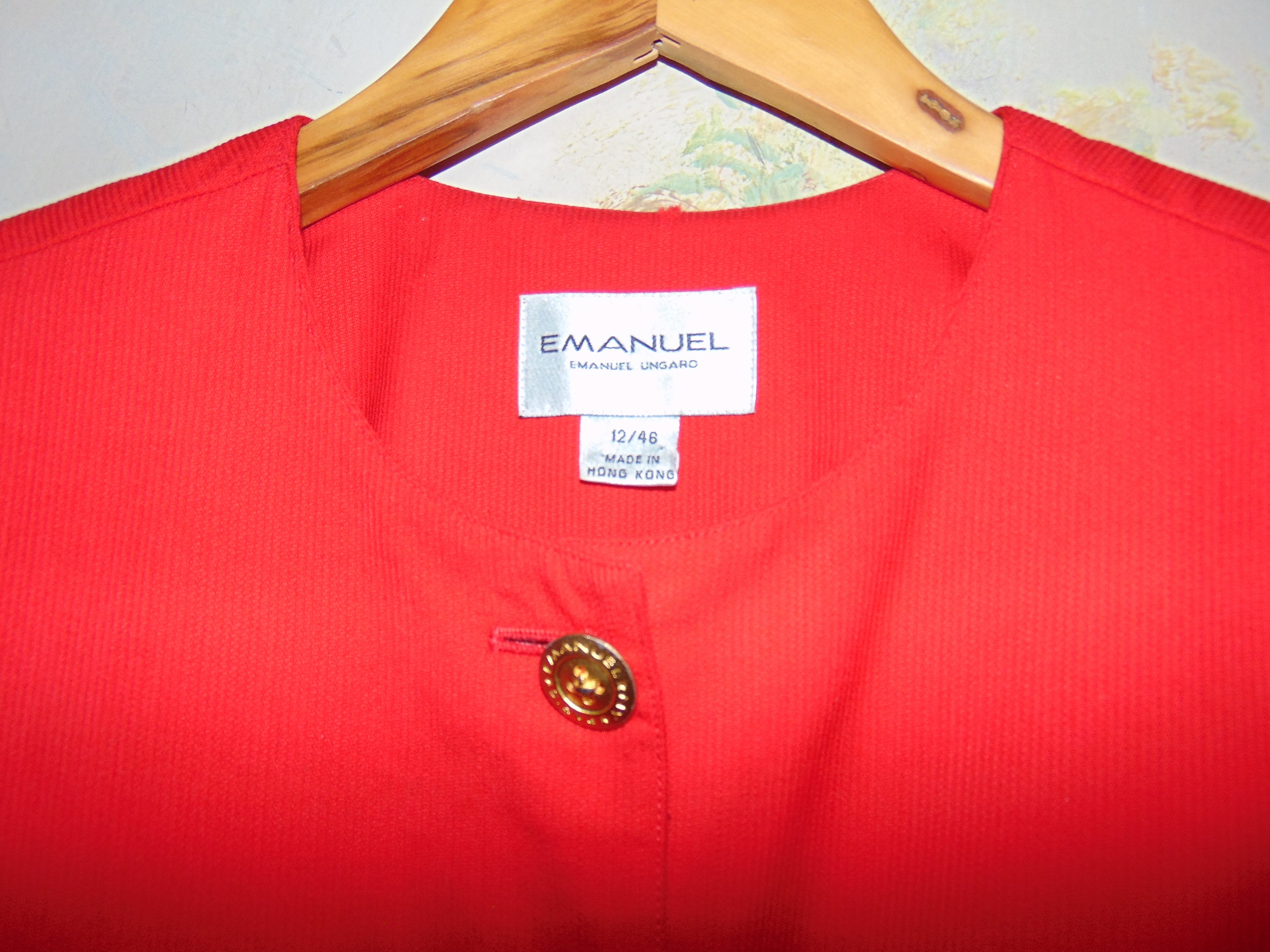80s 90s Emanuel Ungaro Blazer Jacket Red Womens Zippers Y2K  display picture 1