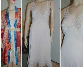 Vintage 60s Aristocrat Nightgown Slip Dress Pale Pink Fairy Coquette Festival 34/S