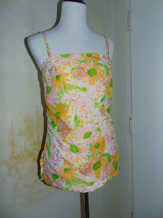 Vintage 1950's Floral Spring Summer Layered Adjus… - image 2