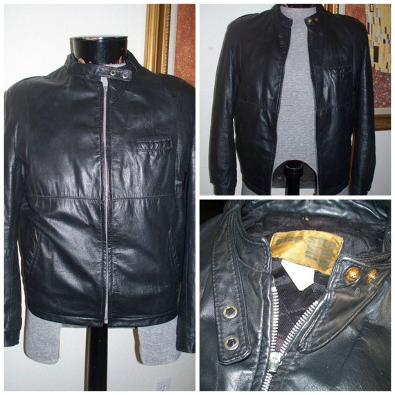 True Vintage Men's Blk Leather 70's " Step by Ste… - image 1