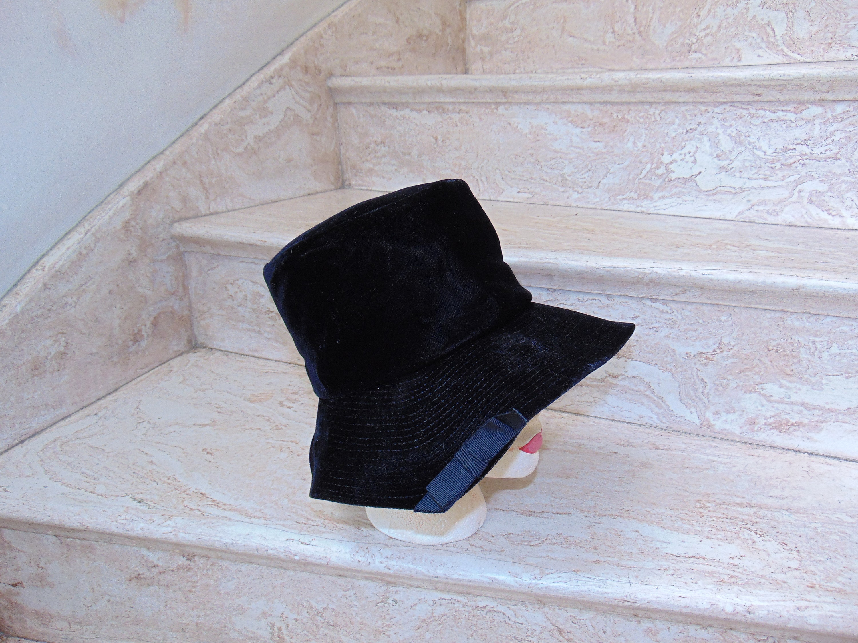 An Original by Dayne Union Made Black Velvet Bucket Brim Hat  display picture 2