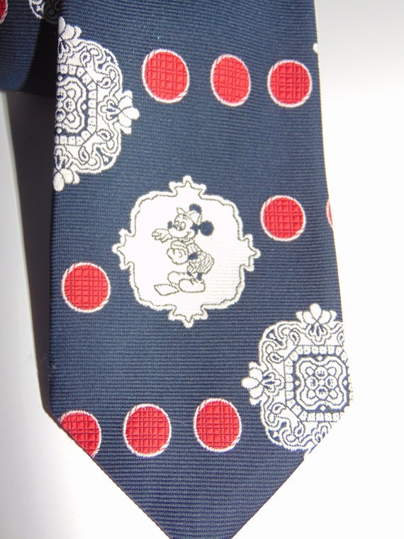 Vintage Mickey Mouse Playing Baseball Tie by Cerv… - image 3