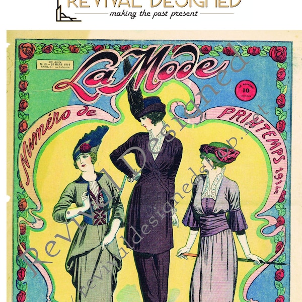 1914 Vintage Fashion French La Mode Catalog  PDF