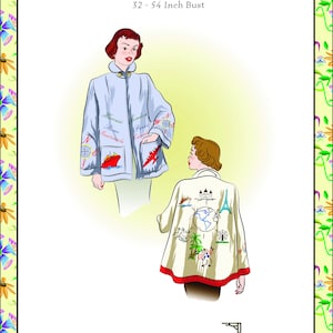 1565 Vintage Sewing Pattern 1950 World Traveler Embroidered Jacket PDF DOWNLOAD