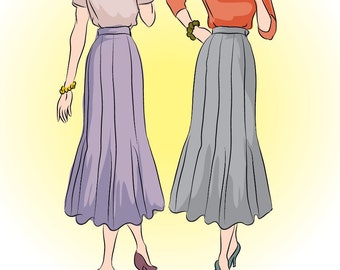 Vintage Sewing Pattern 1948 Skirt Pattern Gored Skirt  US Letter Size PDF
