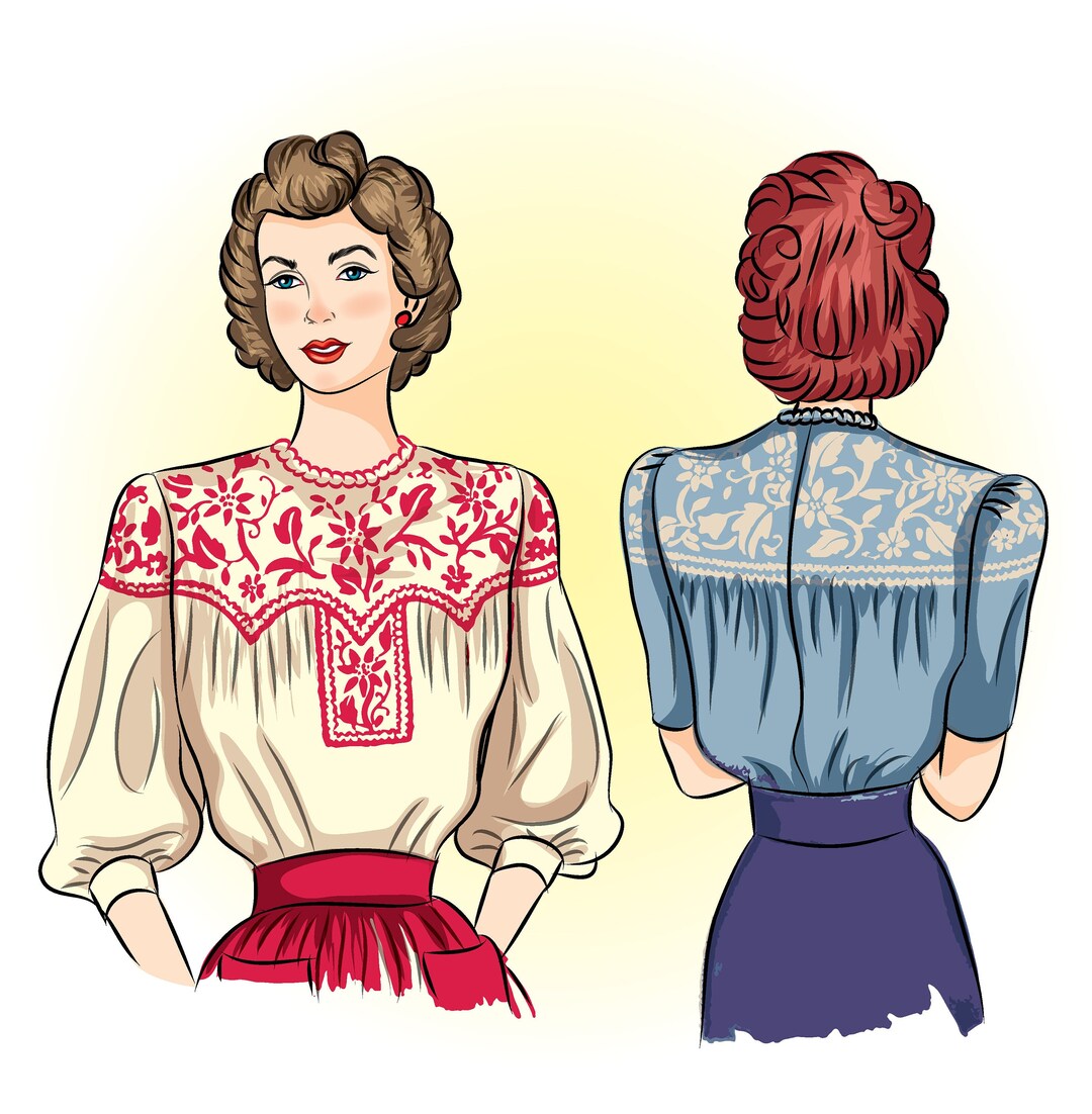 PATRON DE COUTURE Vintage Des Années 1940 B34 BLOUSE (R918) EUR 19,59 - PicClick FR