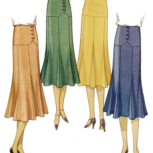 6114 Gored Skirt With Deep Yoke 1930 - Etsy