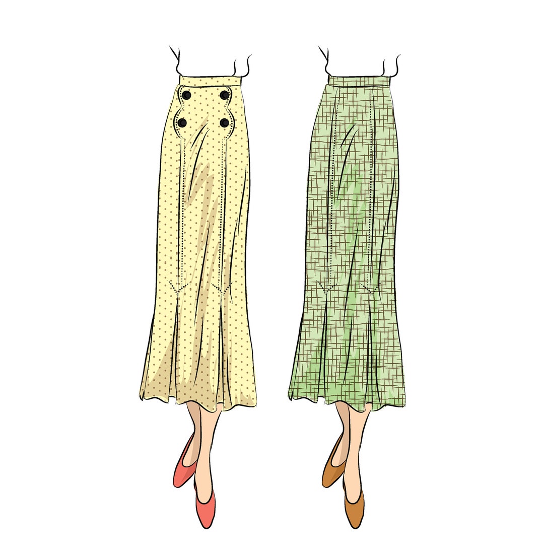1930s Deco Panel Skirt - Steel main image 0
