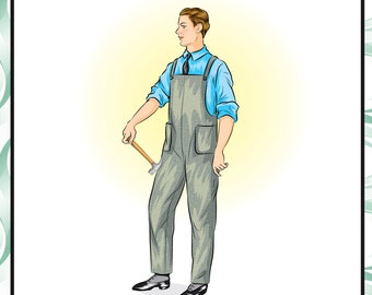 1139 Men's Overalls 1920 Reproduction Vintage Pattern PDF DOWNLOAD