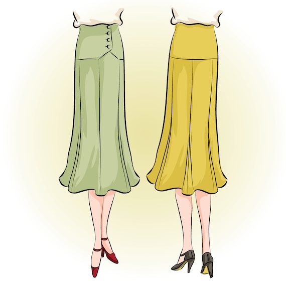 Buy 6114 Gored Skirt With Deep Yoke 1930 Full Sized Print, Art 