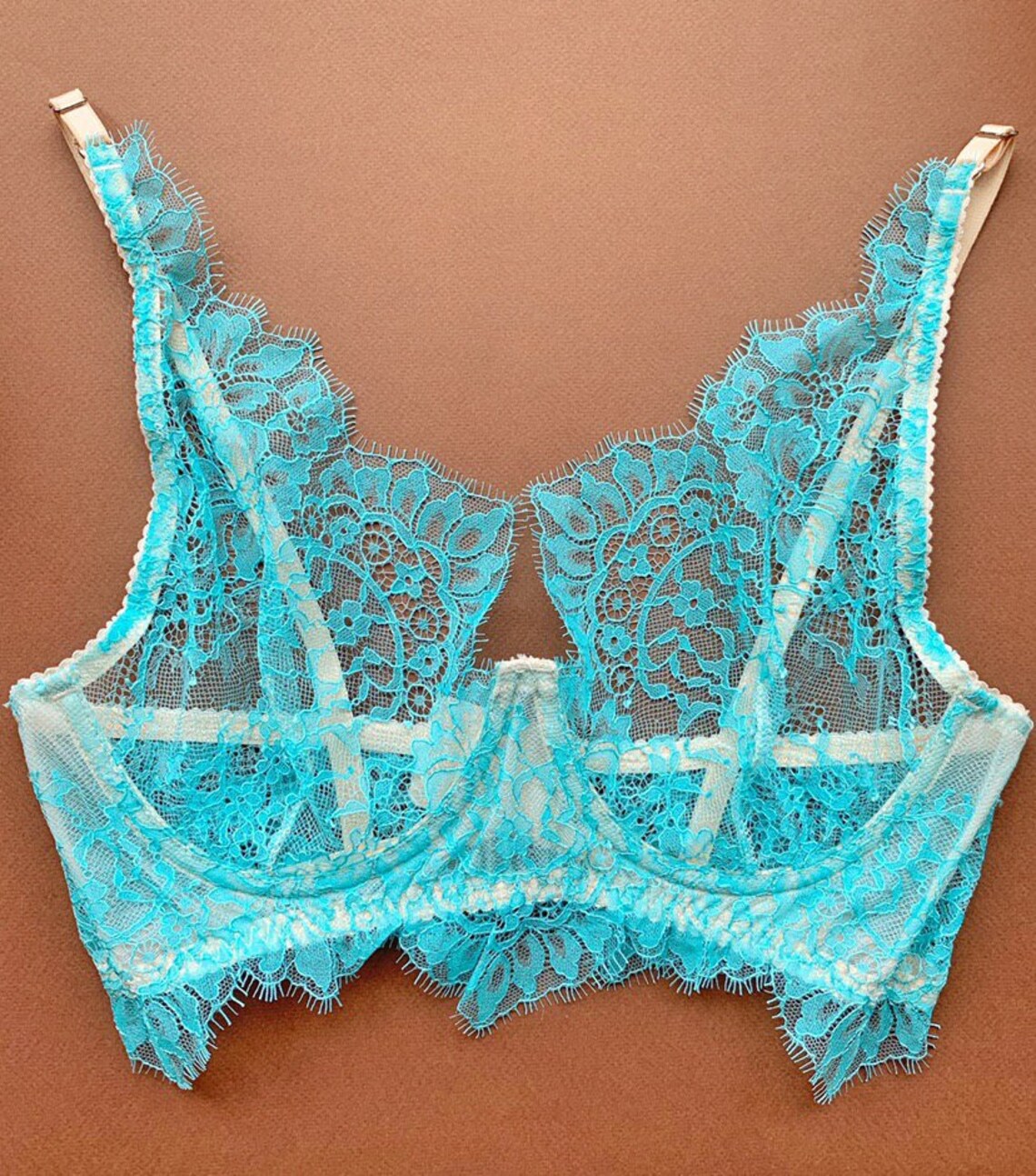 TURQUOISE LACE lingerie set / something blue wedding gift / | Etsy