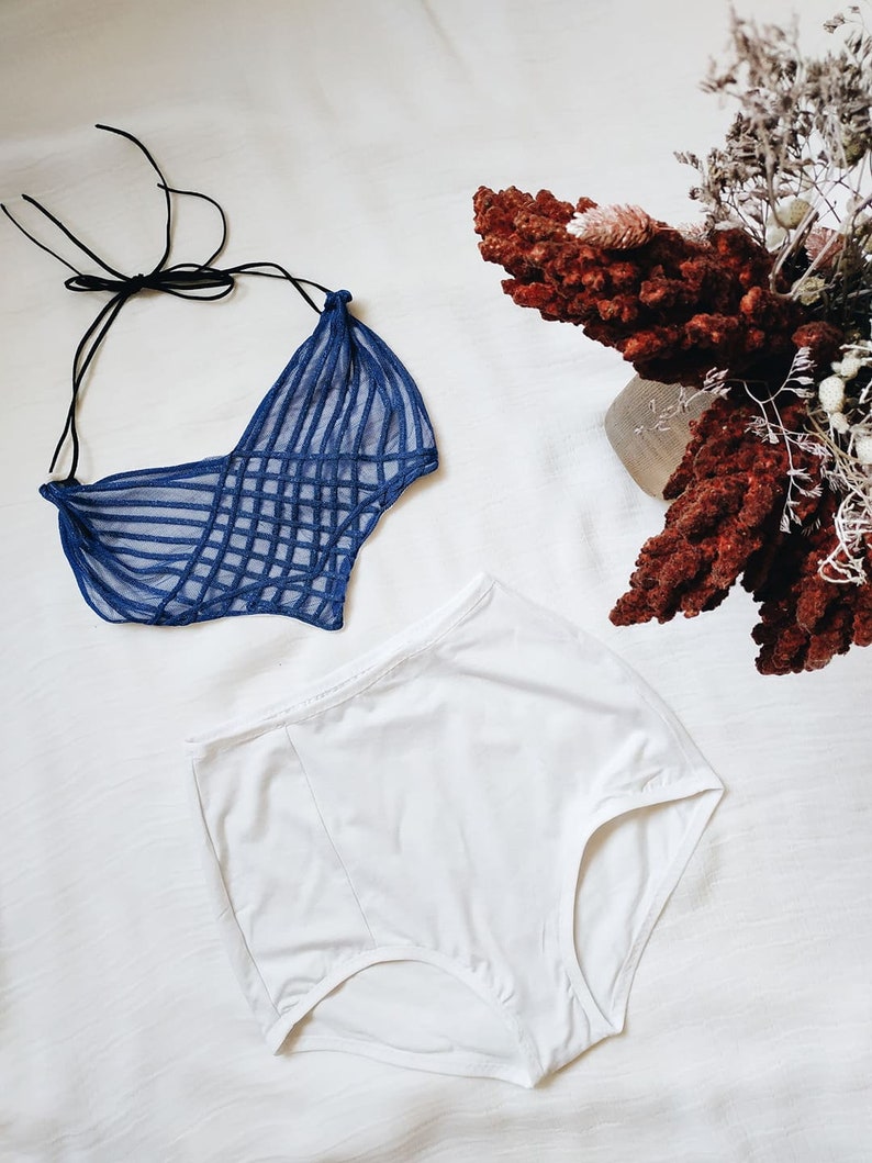 STACEY BLUE applique lingerie set