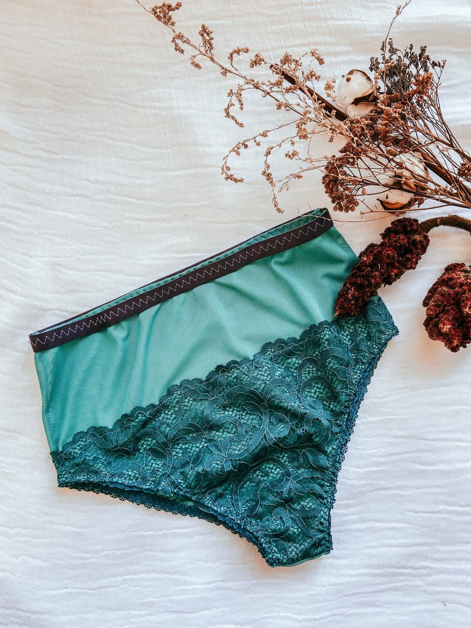 TURQUOISE LACE PANTY , Size S / Pinup Lingerie / Lingerie Gift