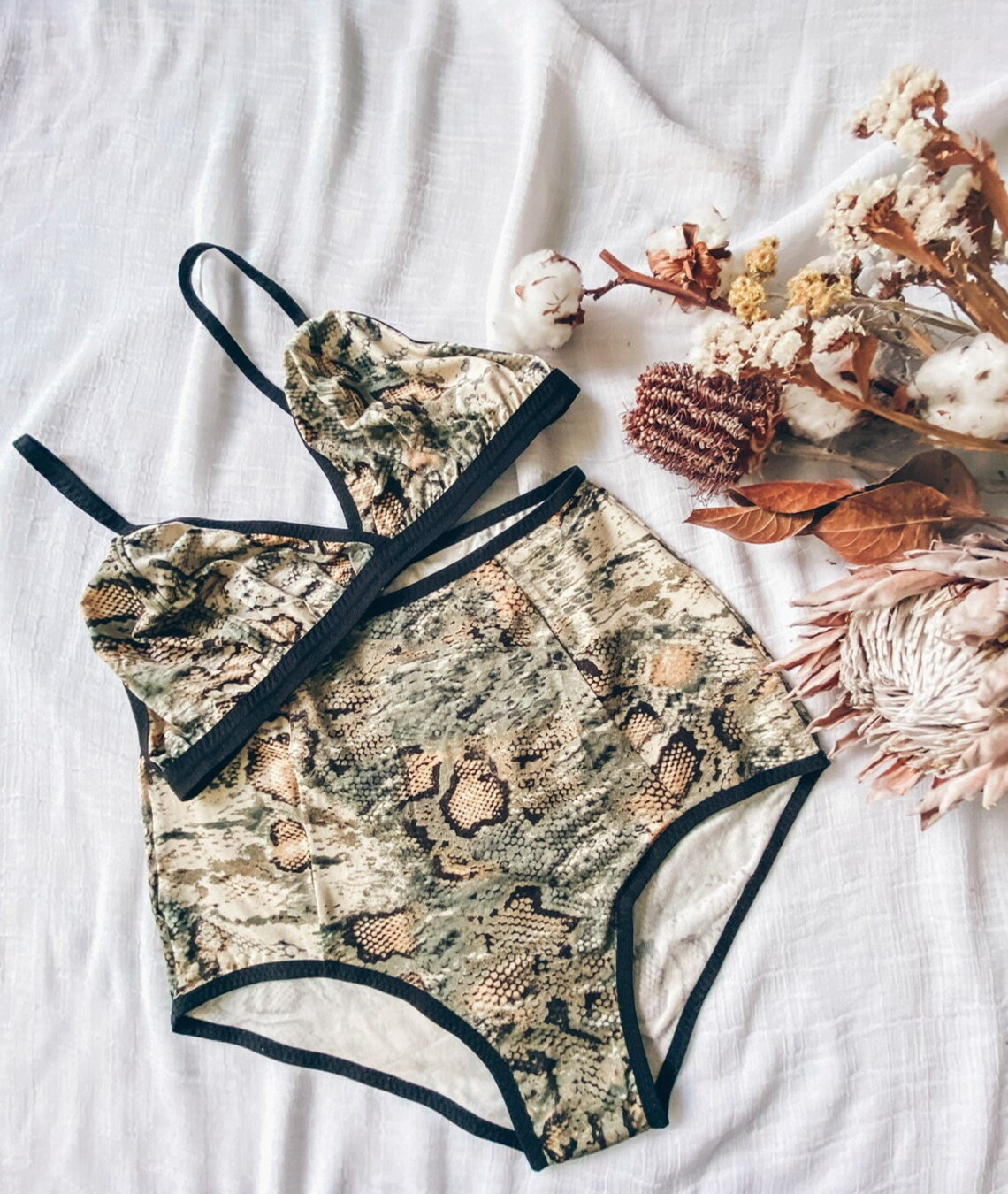 SNAKE PRINT PANTIES / High Waisted Panties / Underwear Plus - Etsy