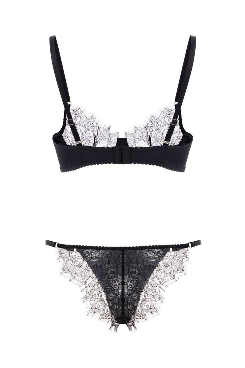 FLAVIA BLACK LINGERIE Set Garter Belt /black Lace Garter Belt Etsy