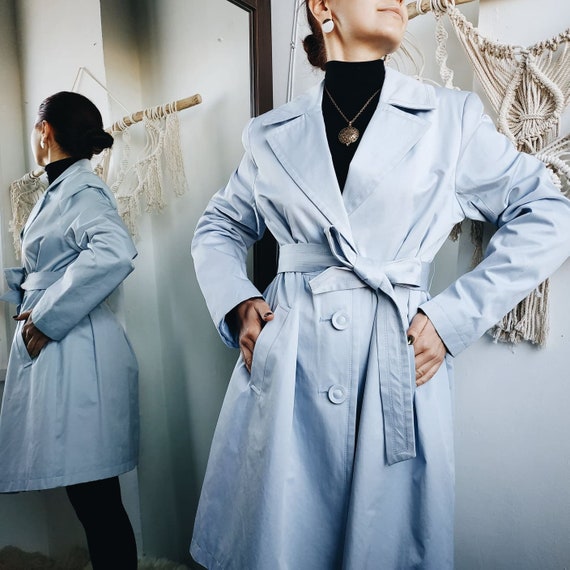 Black Friday sale / BLUE TRENCH COAT / vintage tre