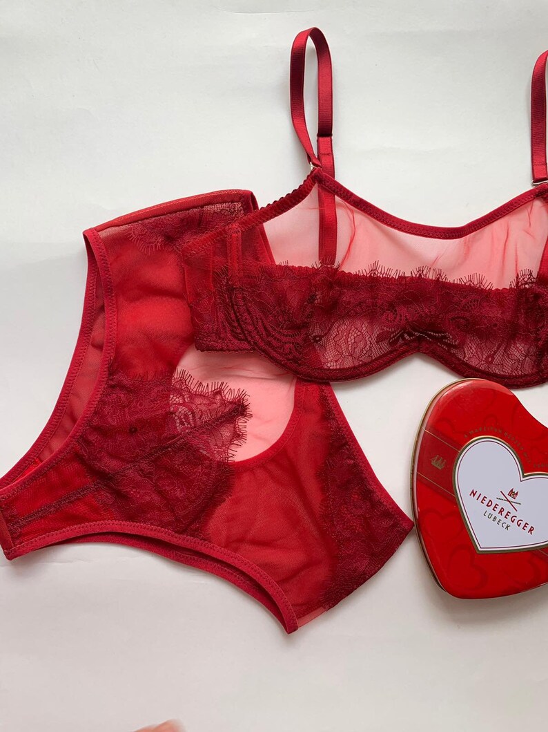 BRENDA RED HEART Lingerie Set / Gift Anniversary / Lingerie | Etsy