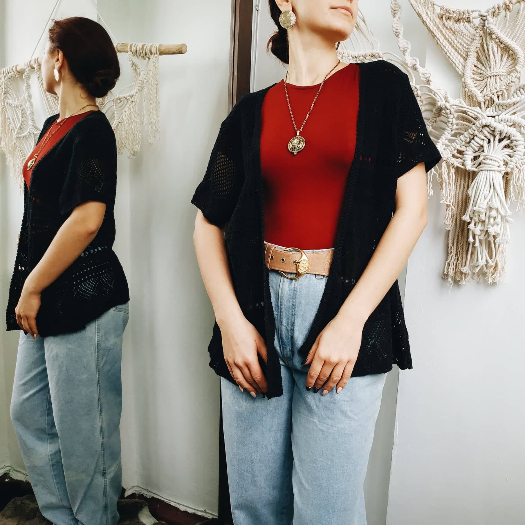 BLACK CROCHET cardigan / lace cardigan / boho cardigan / Etsy