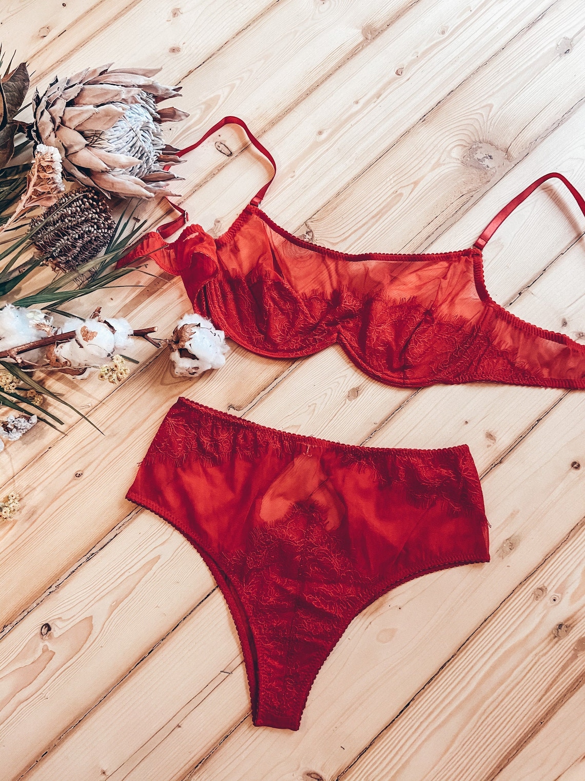 BRENDA RED HEART lingerie set / gift anniversary / lingerie | Etsy