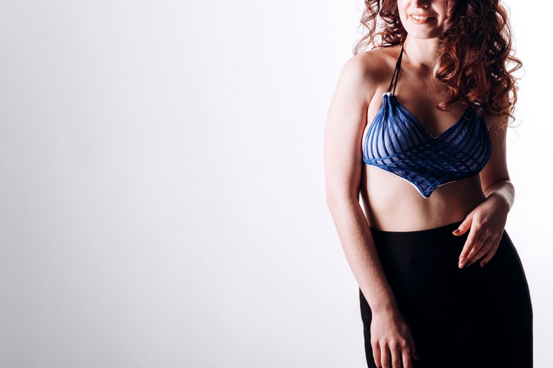 STACEY BLUE applique lingerie set