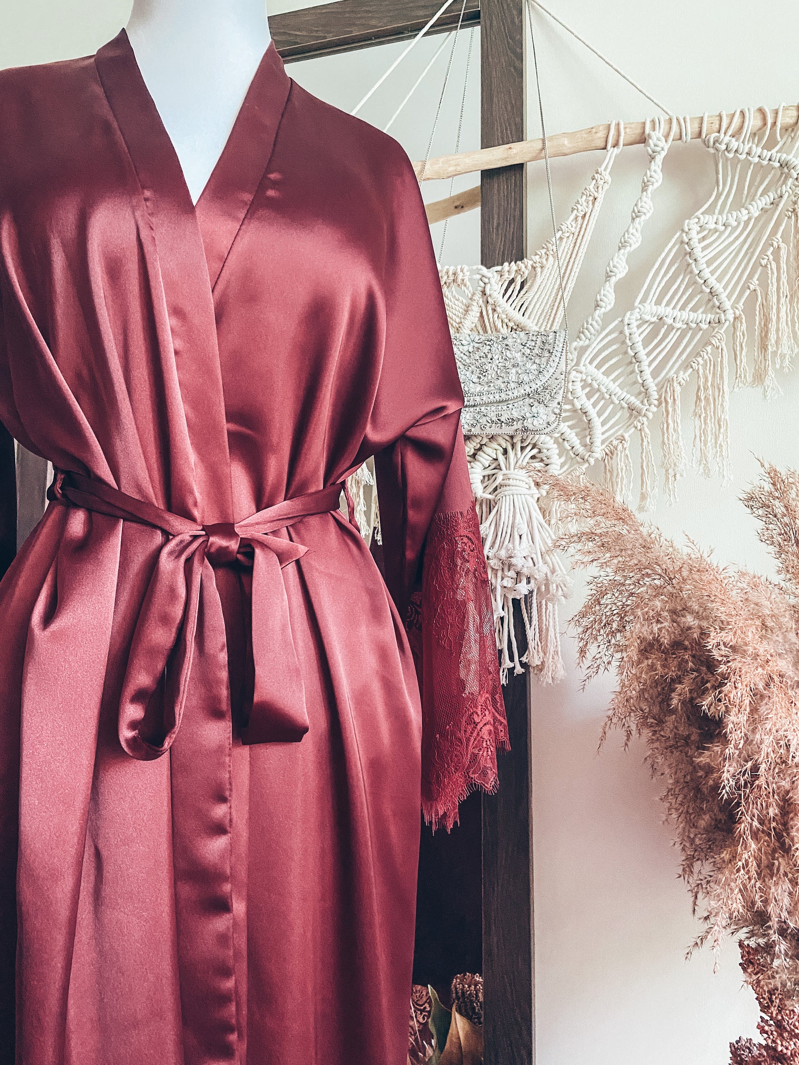 long burgundy robe