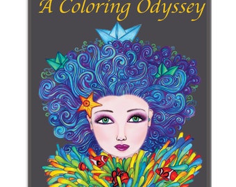 Coloring Book for Adults, fantasy, animals  & faces  images, printable .