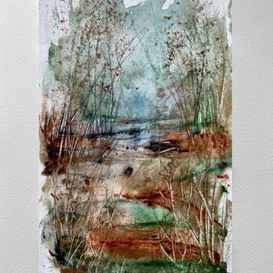 Autumn, Watercolor Landscape, Limited Edition Print - Fields and Waters Collection, Fall Landscape, Fine Art Print