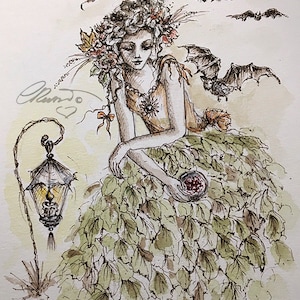 Bats Watercolor Bat's Goddess Fairyland Open Edition - Etsy