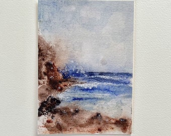 Perpetual, Watercolor Seascape, Limited Edition Print - Fields and Waters Collection, Shore view, Fine Art Print