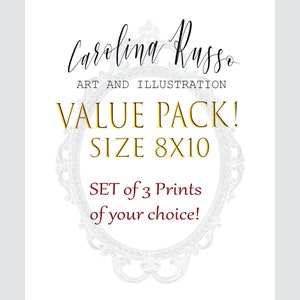 VALUE Pack 3 Prints Set 8x10, Special Value, Watercolors,  Open Edition Prints, Signed Prints, Collectible Series
