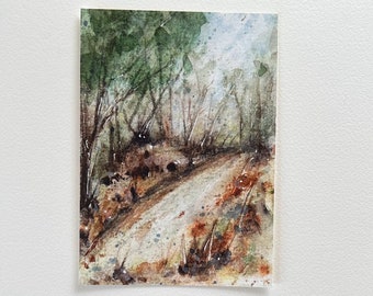Secret Path, Watercolor Landscape, Limited Edition Print - Fields and Waters Collection, Landscape, Fine Art Print