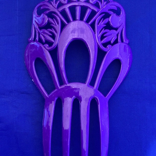Spanish Peineta/Decorative Hair Comb Large Size Purple Vintage Decorative Comb
