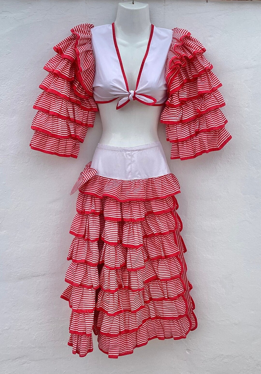 Samba Ropa Vintage Multifrilled Samba Costume, Red White Candy Stripe, Small - Etsy