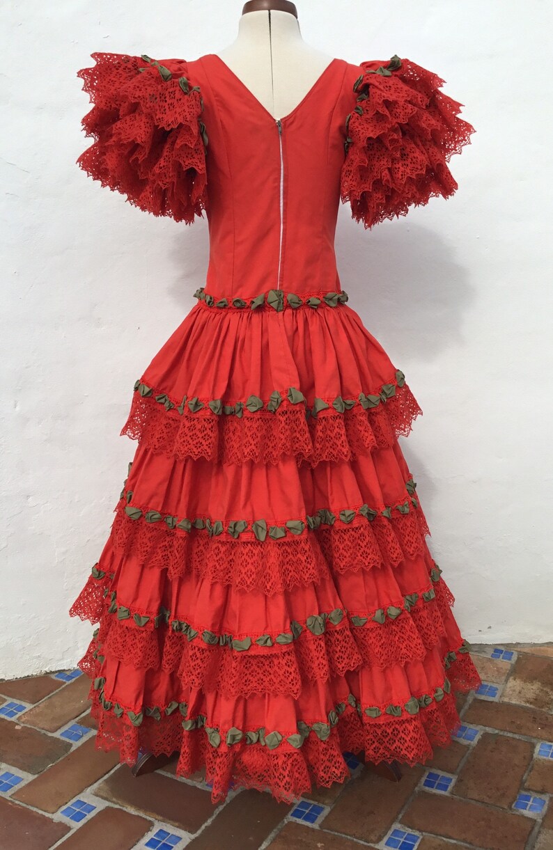 Vntg Spanish Flamenco Gypsy Dress 34 Bust Size 10UK/6US | Etsy