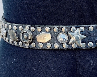 Vintage Mexicaanse conchoriem – leren westernstijl, max. 32 inch taille