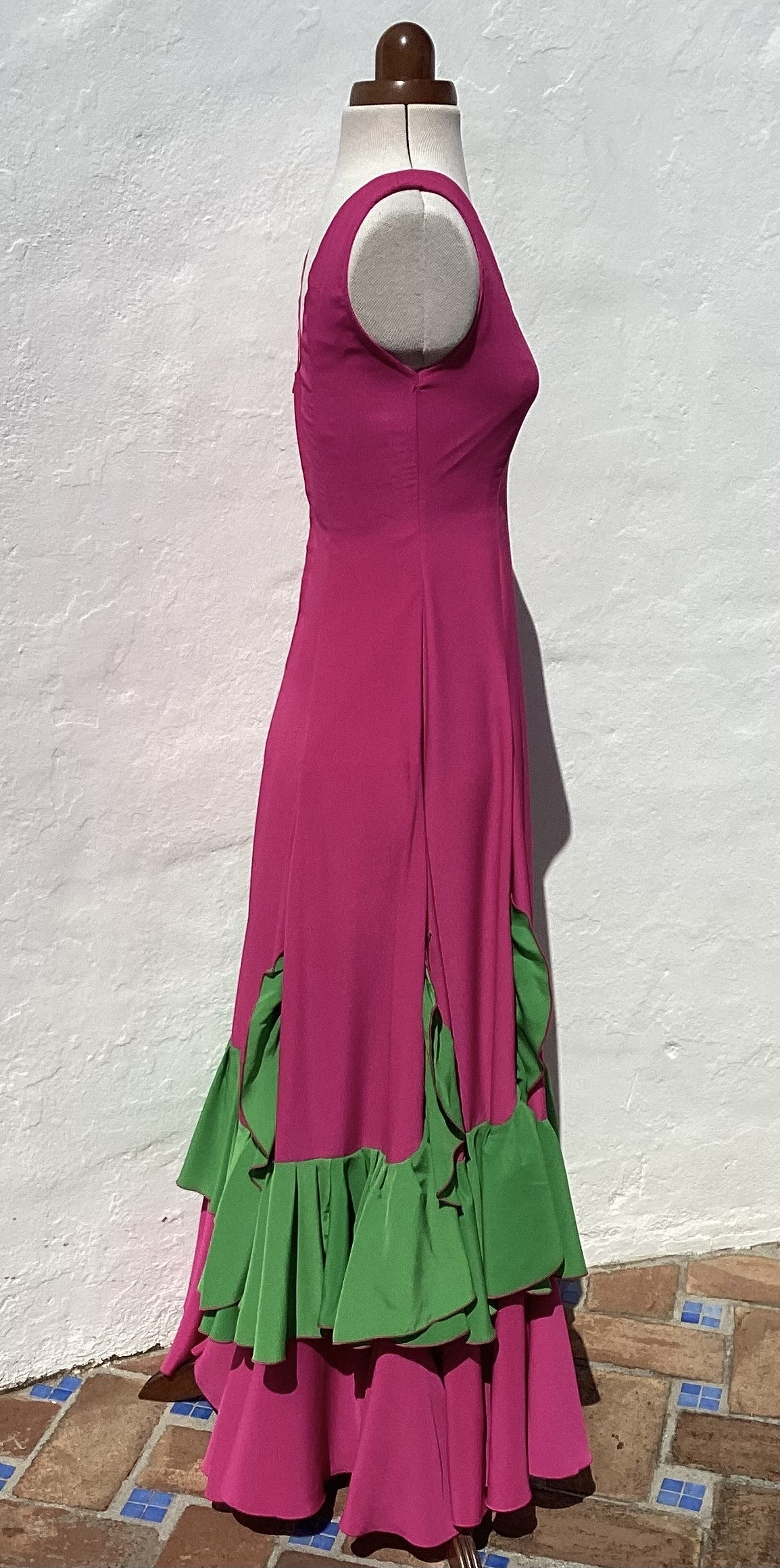 green dress with beads Green Crepe Abstract Dress | Beads Work & Sequins main image 0
