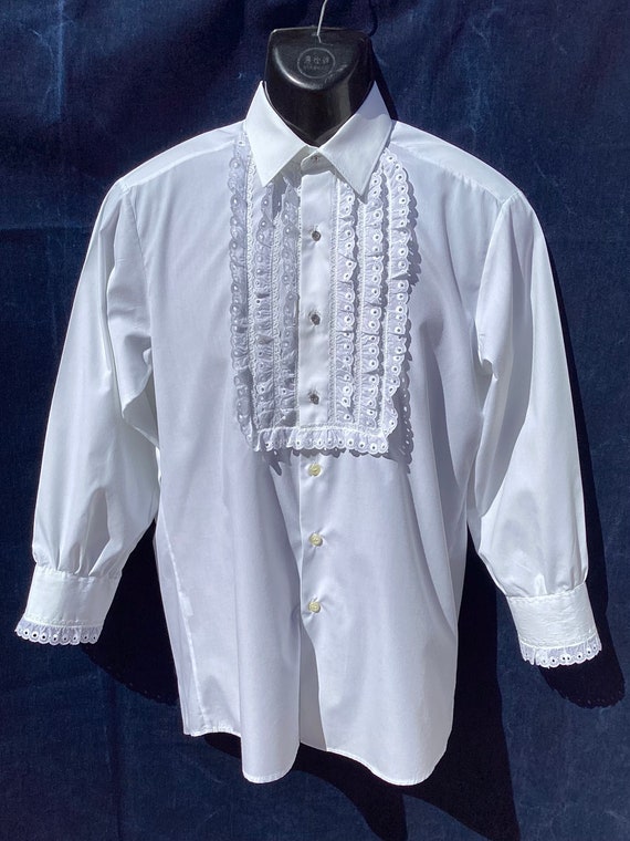 Spanish Formal Equestrian flamenco Dress Shirt With White Lacesparkling Rhinestone Buttons Chest 40101.5cm Collar 1333cm Etsy Australia