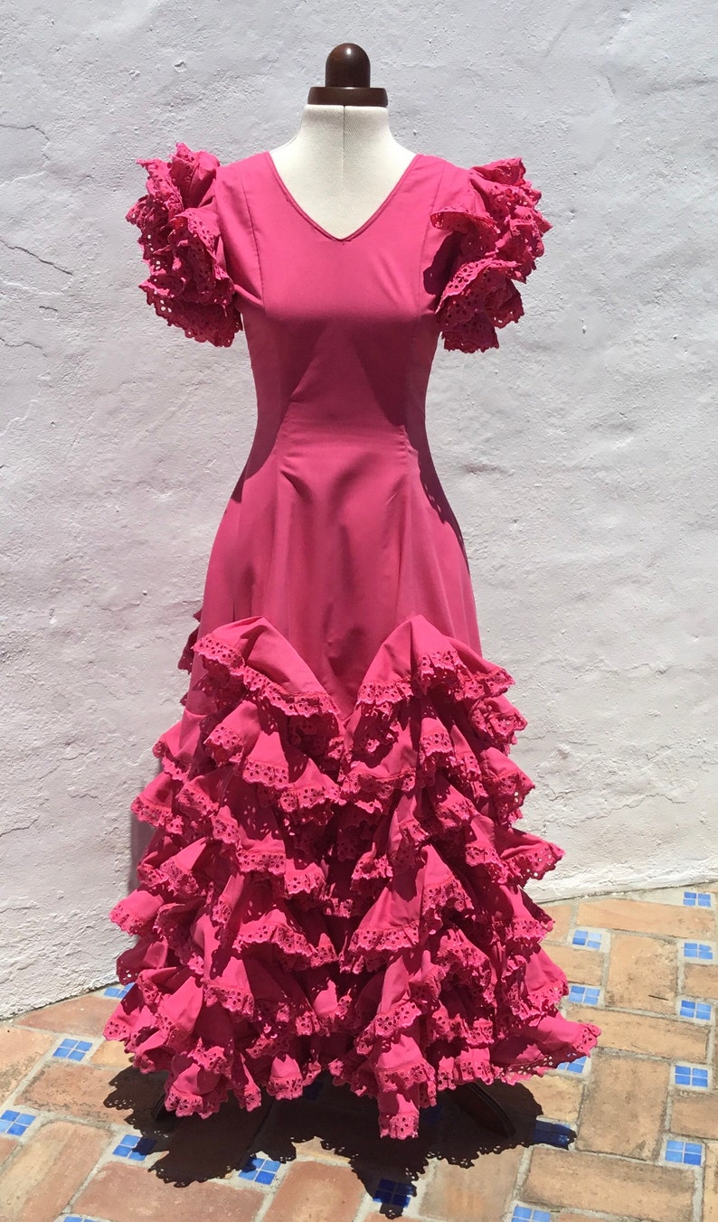 Vintage Spanish Flamenco Gypsy Dress Size 8/10UK 4/6US Bust | Etsy