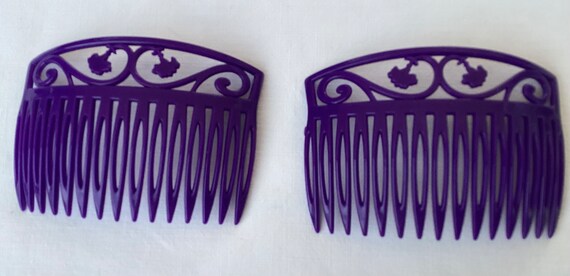 Set of 3 Pairs of Small Spanish Side Combs Yellow… - image 6