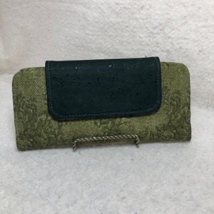 Cartera Slimline - Lino japonés verde