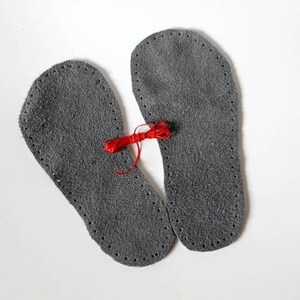 Grey Leather Soles for Kids Slippers & Booties: Non-Slip Handcrafted image 6