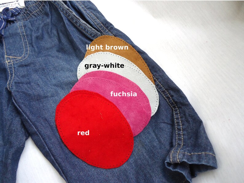 Middle Size Sew on Leather Elbow Patches Pre Punched Elbow Etsy