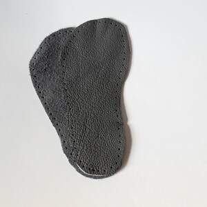 Grey Leather Soles for Kids Slippers & Booties: Non-Slip Handcrafted image 3