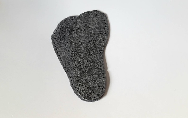Grey Leather Soles for Kids Slippers & Booties: Non-Slip Handcrafted image 3