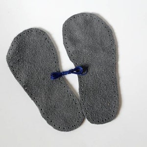 Grey Leather Soles for Kids Slippers & Booties: Non-Slip Handcrafted image 5