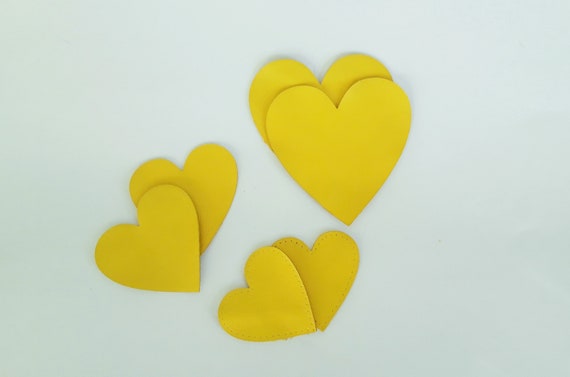 Yelow Heart Elbow Patch, Leather Patches for Jacket, Knee Pads, Sew on  Patches 